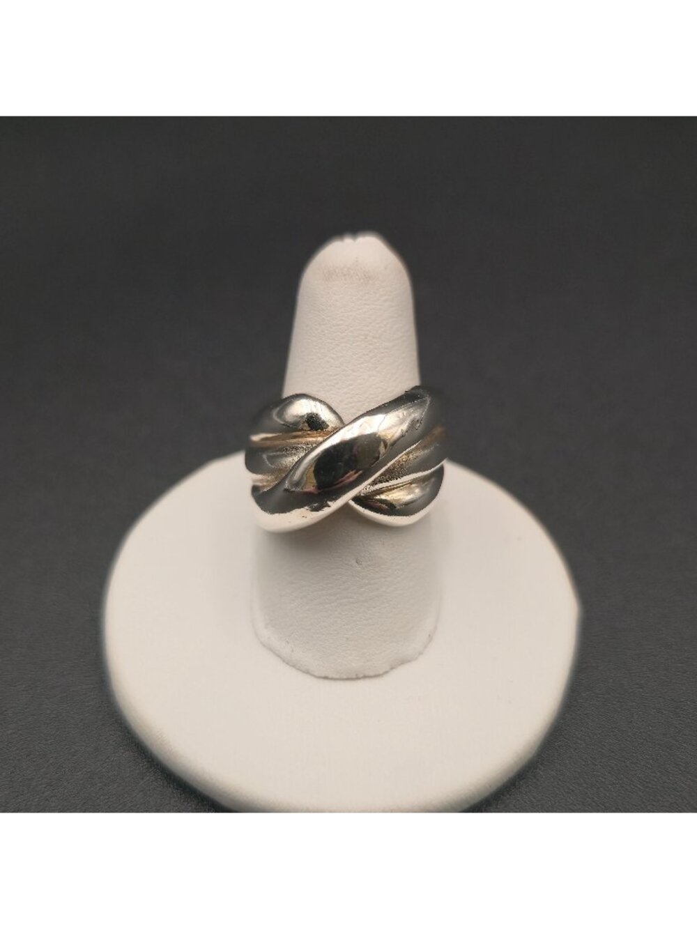 Size 7 Sterling Silver Criss Cross X Ring | Chunky Statement Band Jewelry A8595